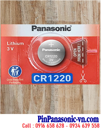 Panasonic CR1220, Pin 3v Lithium Panasonic CR1220 Made In Indonesia